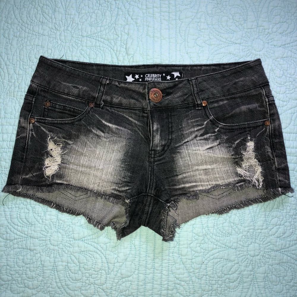 Grey Denim Shorts